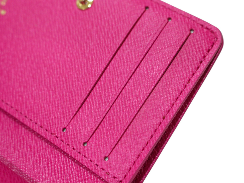 LOUIS VUITTON Portefeuille Lou Bi fold Wallet Compact Monogram Canvas Pink LV